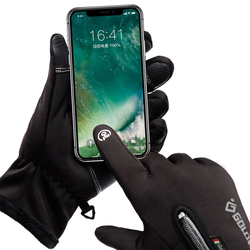 Winter Motorcycle Gloves – Thermal Fleece Lined, Waterproof, Touchscreen, Windproof Riding Gloves