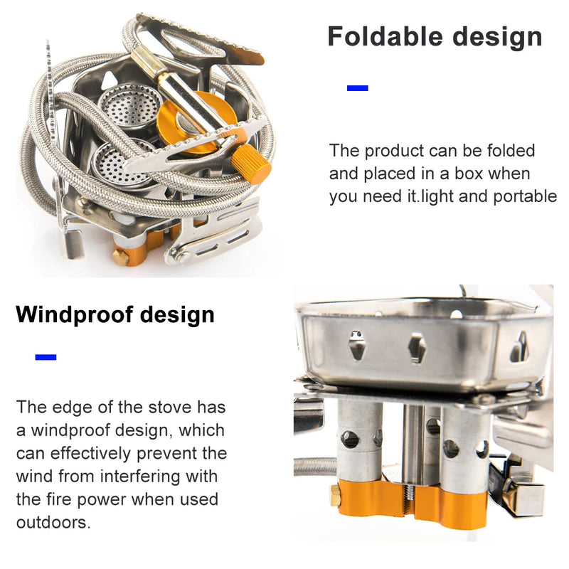 Widesea Portable Camping Gas Stove with Ignition for Outdoor Cooking, Hiking & Picnics