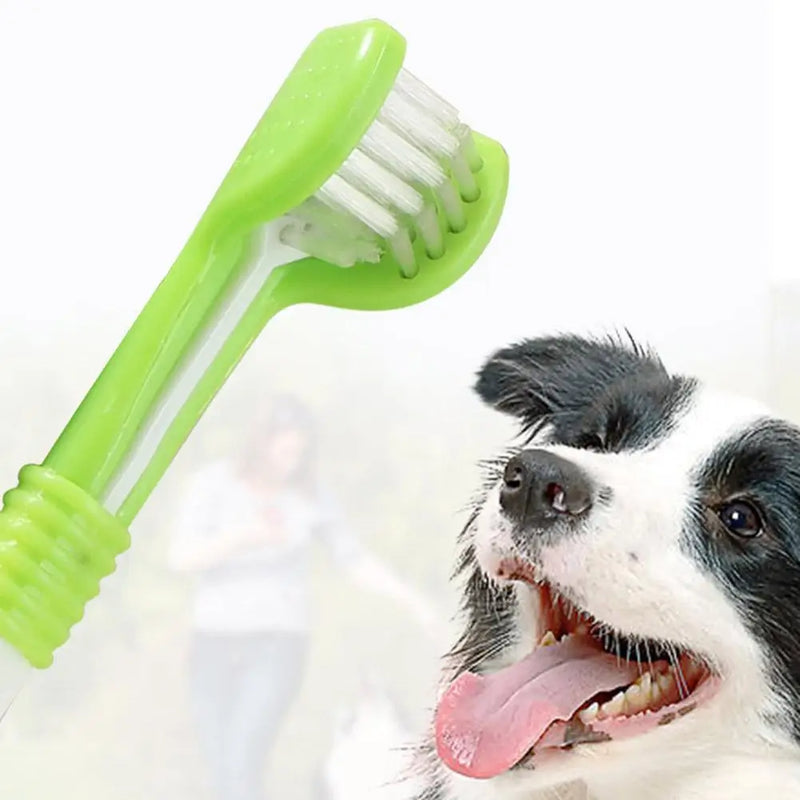 Three-Head Pet Toothbrush for Dogs and Cats | Oral Cleaning Brush for Effective Dental Care