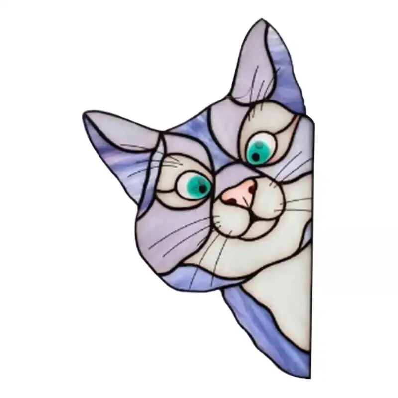 Cat Peeping Glass Window Stickers - Self-Adhesive Waterproof PVC Film for Home or Car Decoration