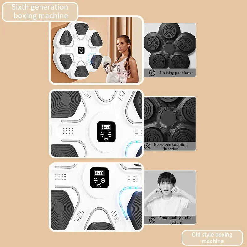 Smart Music Boxing Machine – Interactive Wall Target for Fitness, Training & Reflex Improvement