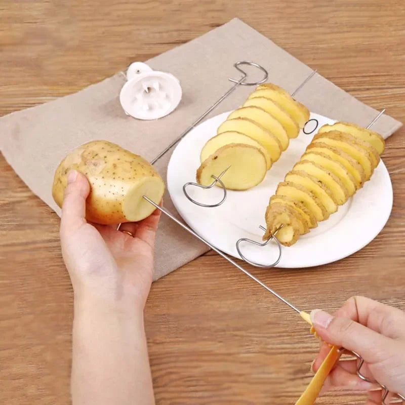 Whirlwind Potato Spiral Cutter – Make Potato Towers & Slice Vegetables with Creative Kitchen Gadgets