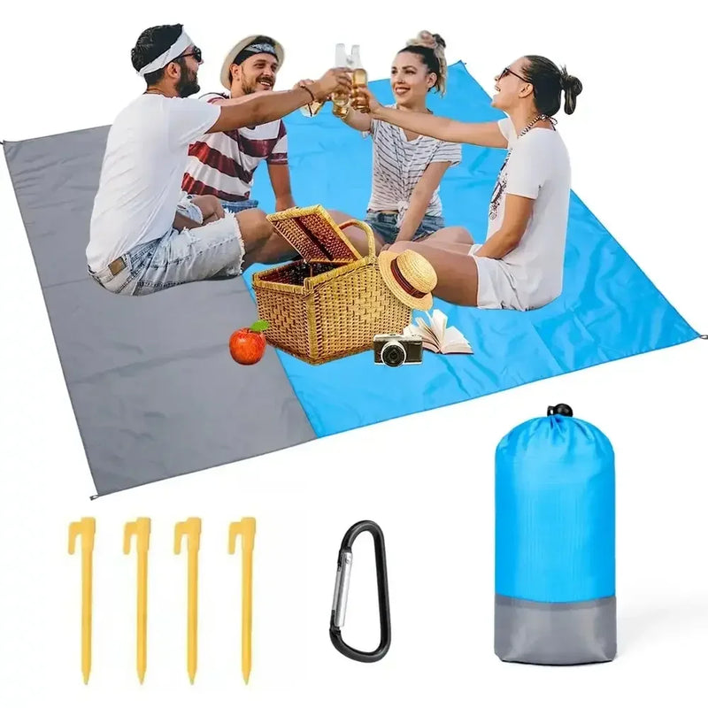 Beach Blanket Sandproof & Waterproof, 200 x 140cm Lightweight Picnic Mat for Travel, Hiking & Sports