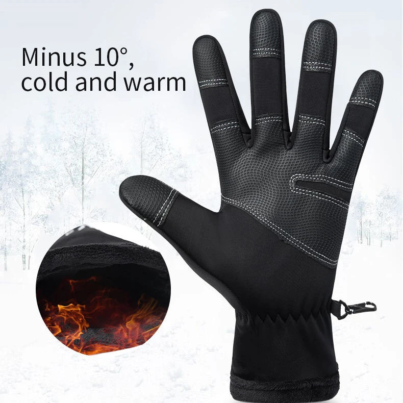 Winter Motorcycle Gloves – Thermal Fleece Lined, Waterproof, Touchscreen, Windproof Riding Gloves