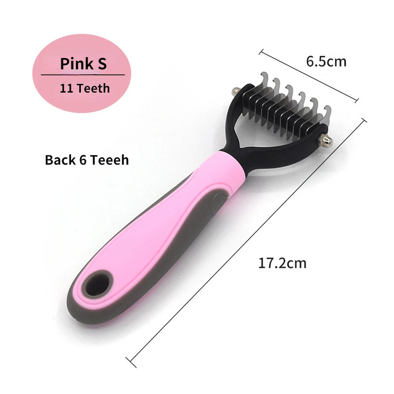 Professional Pet Deshedding Brush | Knot Cutter & Hair Remover Comb for Dogs & Cats Grooming