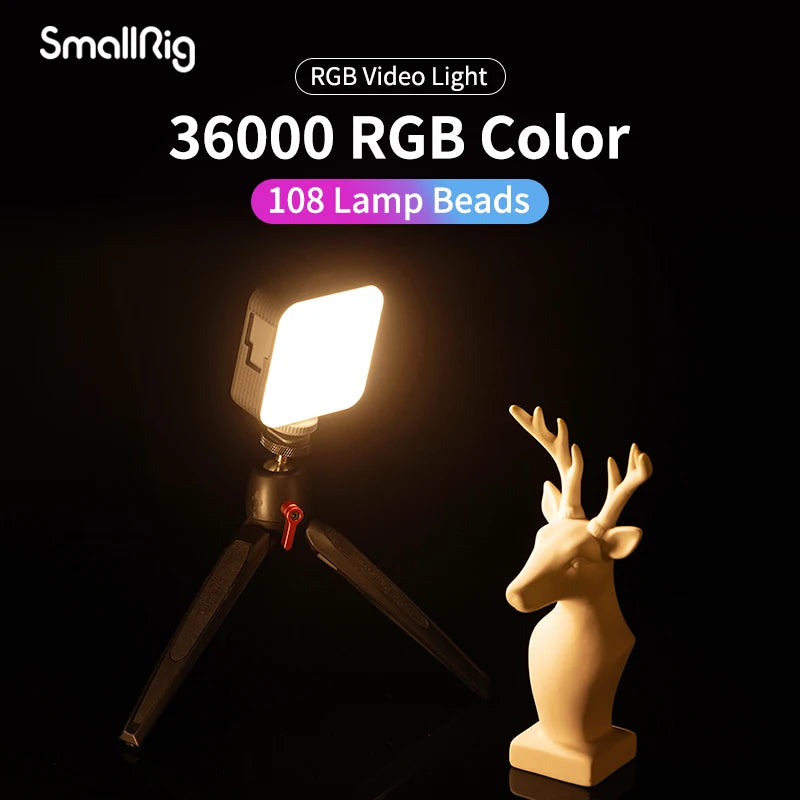 SmallRig Portable Vibe P108 RGB Video Light, 130mins Battery, 108 LED Beads, Pocket Size Floodlight