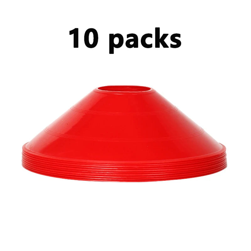 10pcs Football Training Cones – Agility Disc Set for Kids & Pros, Soccer Drills & Sports Accessories