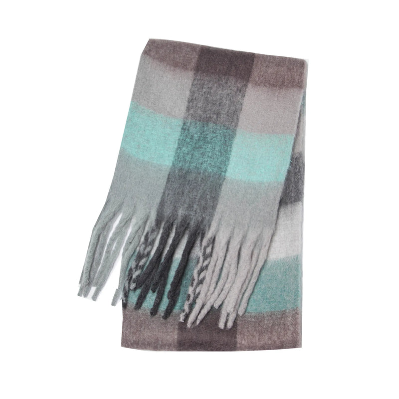 Women's Winter Cashmere Shawl & Warm Plaid Pashmina Scarf with Tassels – Stylish & Cosy