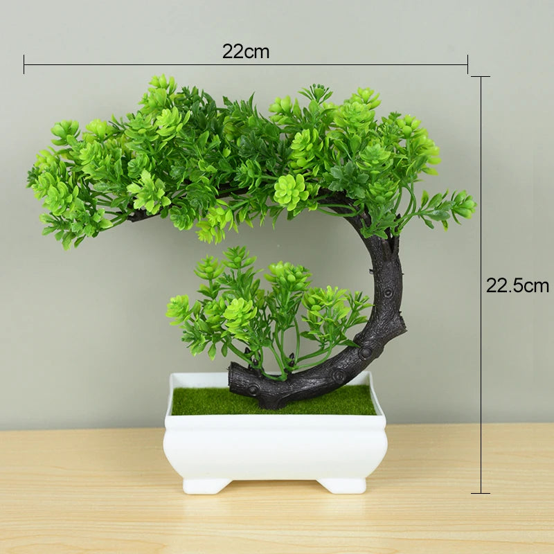 Artificial Bonsai Plant – Small Potted Fake Tree for Home, Table, Hotel, and Garden Decoration