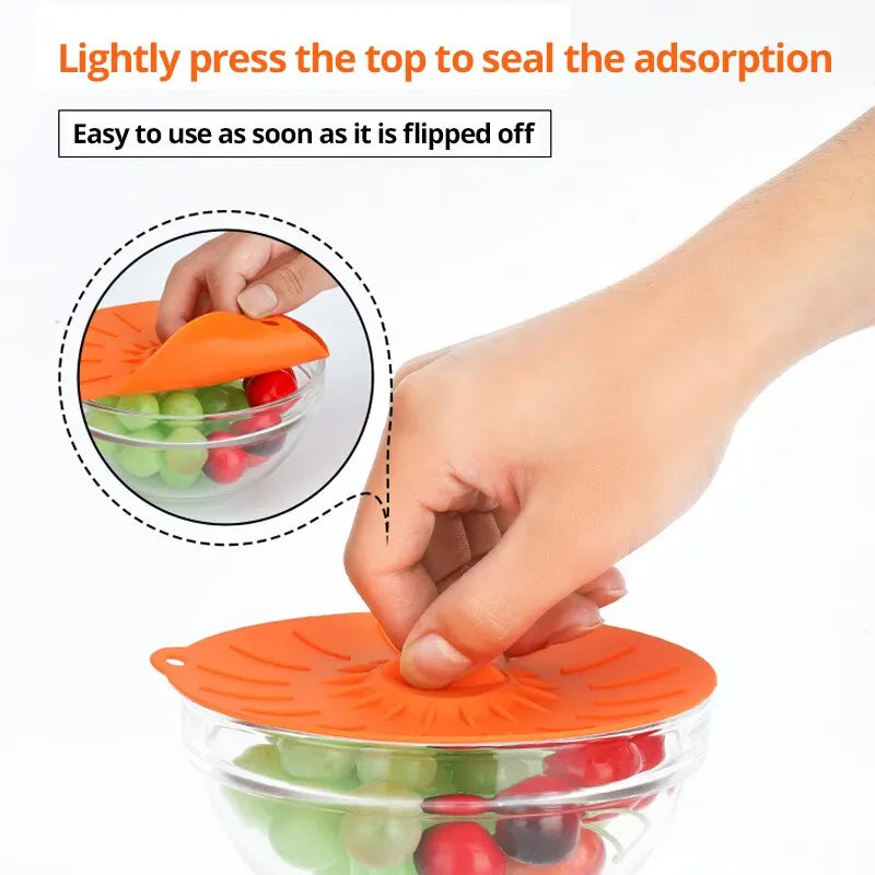 5pcs Silicone Food Covers | Universal Reusable Microwave Bowl Lids