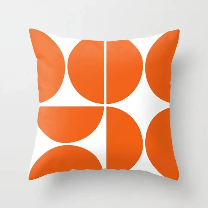 Orange Geometric Pattern Decorative Pillowcase for Home Decor - Modern Cushion Cover Bedding