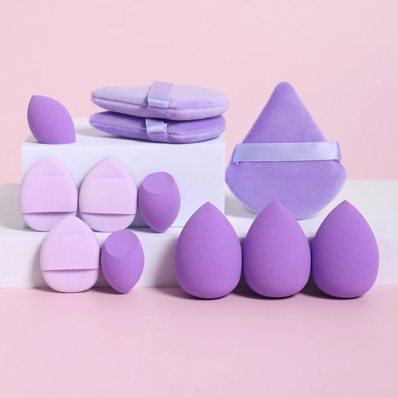 12-Piece Makeup Sponge Set | Beauty Eggs, Loose Powder & Air Cushion Puffs