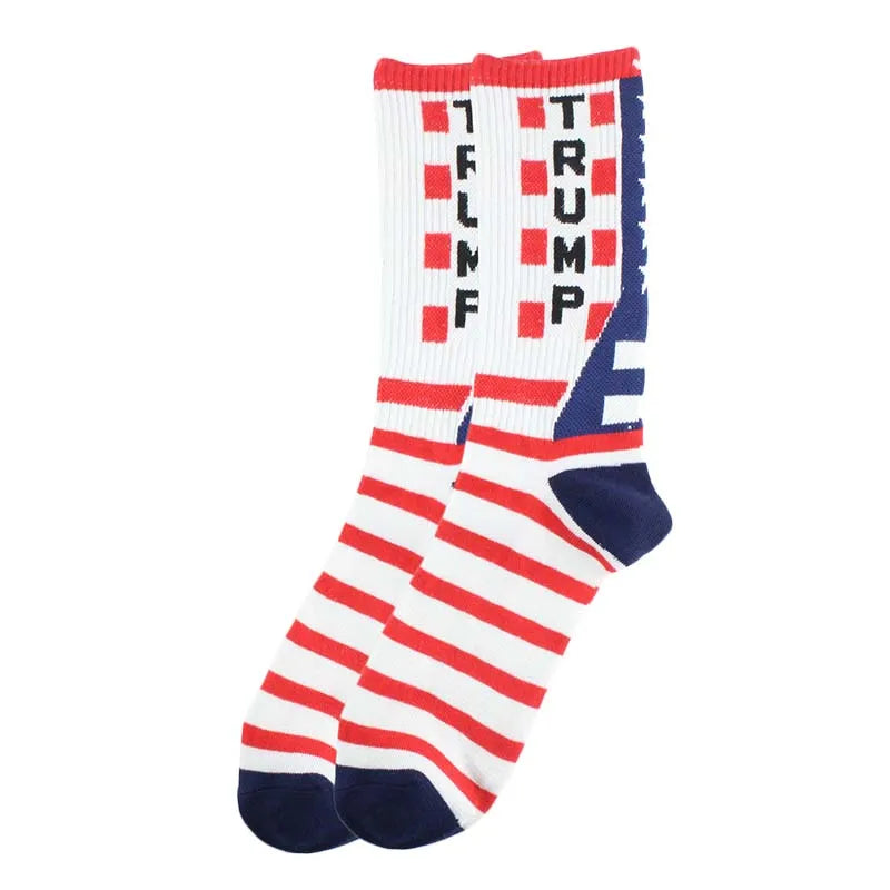 2024 Donald Trump Funny Socks – Spoof Character Crew Socks with 3D Fake Hair for Men & Women