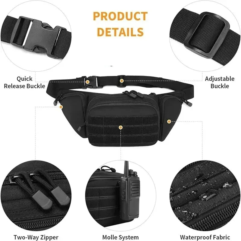 Tactical Fanny Pack | Nylon Hiking Waist Bag for Outdoor Sports, Camping, and Hunting