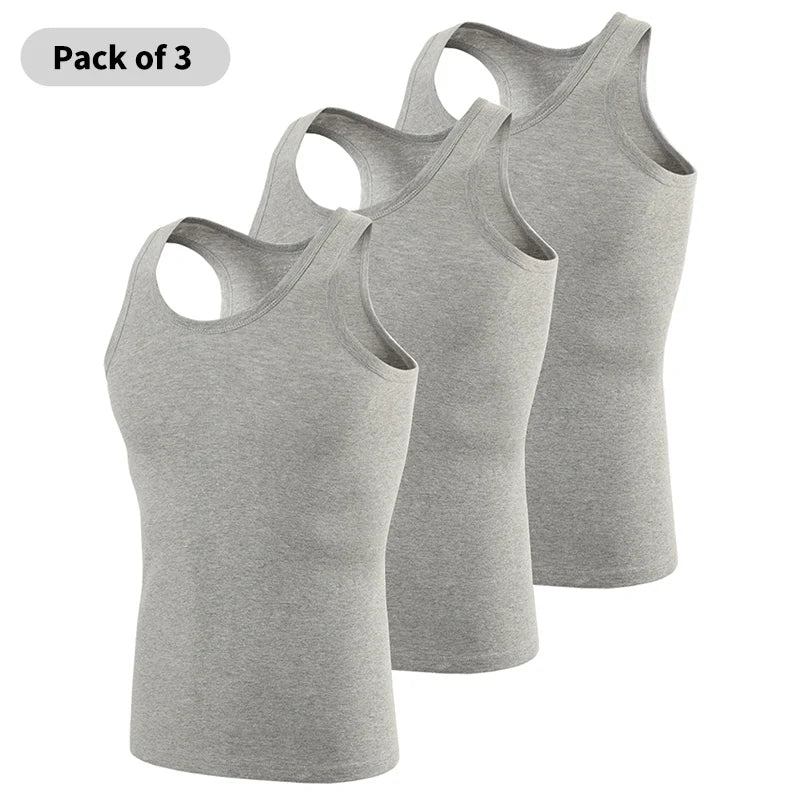 Men's Pure Cotton Sleeveless Vest | Fitness Training Tank Top for Casual Wear – All Seasons