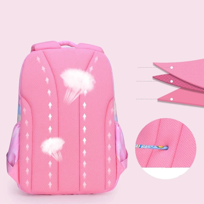 Cute Pink Girls Backpack for School – Waterproof Kawaii Child Schoolbag for Primary & Teenagers