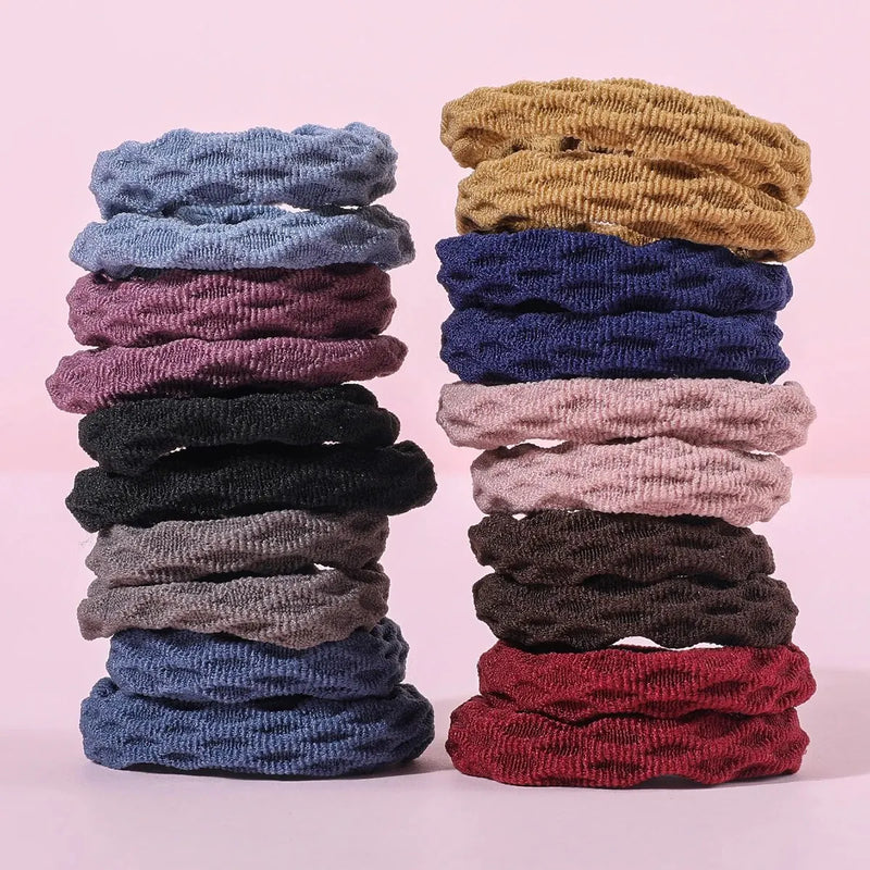 20PCS Simple Elastic Hair Bands – Fashionable Cotton Blend Hair Ties for Women & Girls