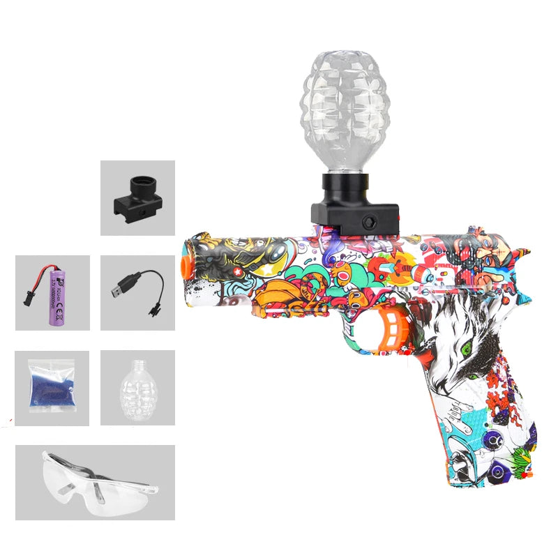 3.7V ELECTRIC GEL BALL TOY GUN – OUTDOOR TEAM PLAY, MULTIPLE SKINS, RECHARGEABLE BATTERY