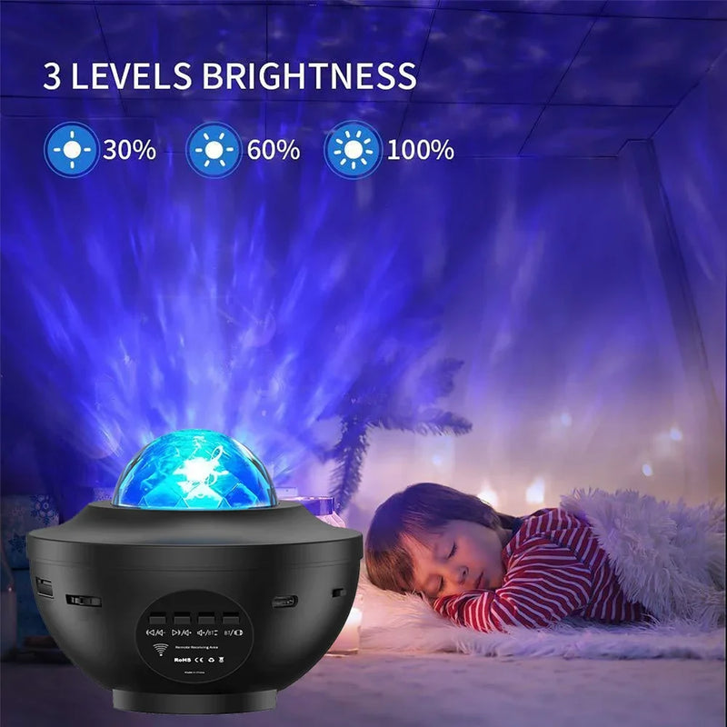 LED Starry Galaxy Projector Night Light with Bluetooth Music Player – Perfect Child Gift & Décor