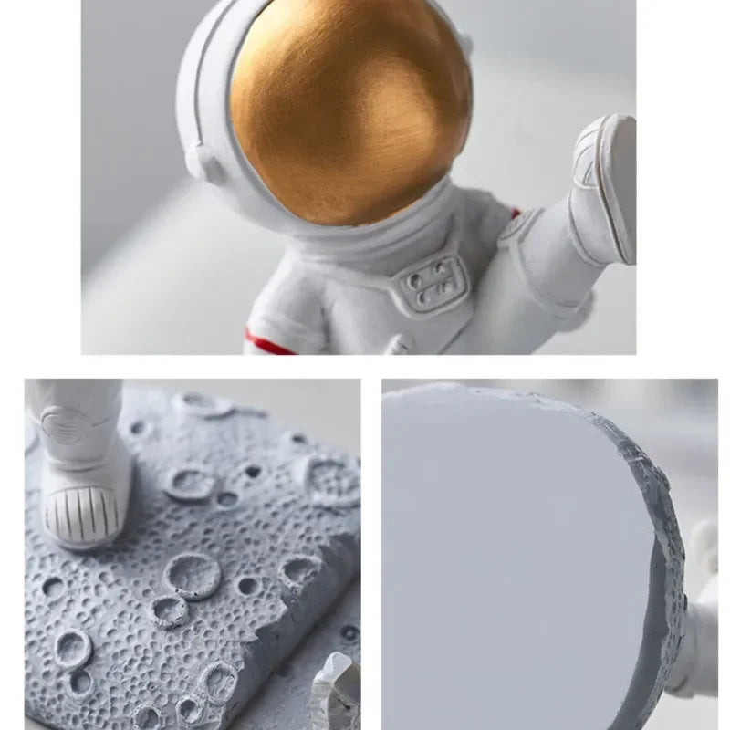 Nordic Style Astronaut Resin Mobile Phone Stand - Office Desk Decoration and Gift