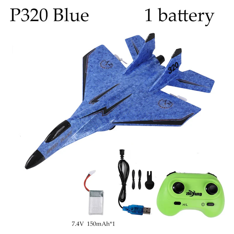 Parkten P320 RC Glider – 2.4G 2CH Foam Airplane, Hand-Thrown Fixed-Wing Fighter, Outdoor Toy for Kids