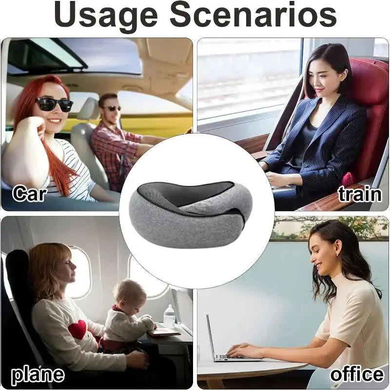 Memory Foam U-Shaped Travel Neck Pillow | Snail Style Portable Neck Support