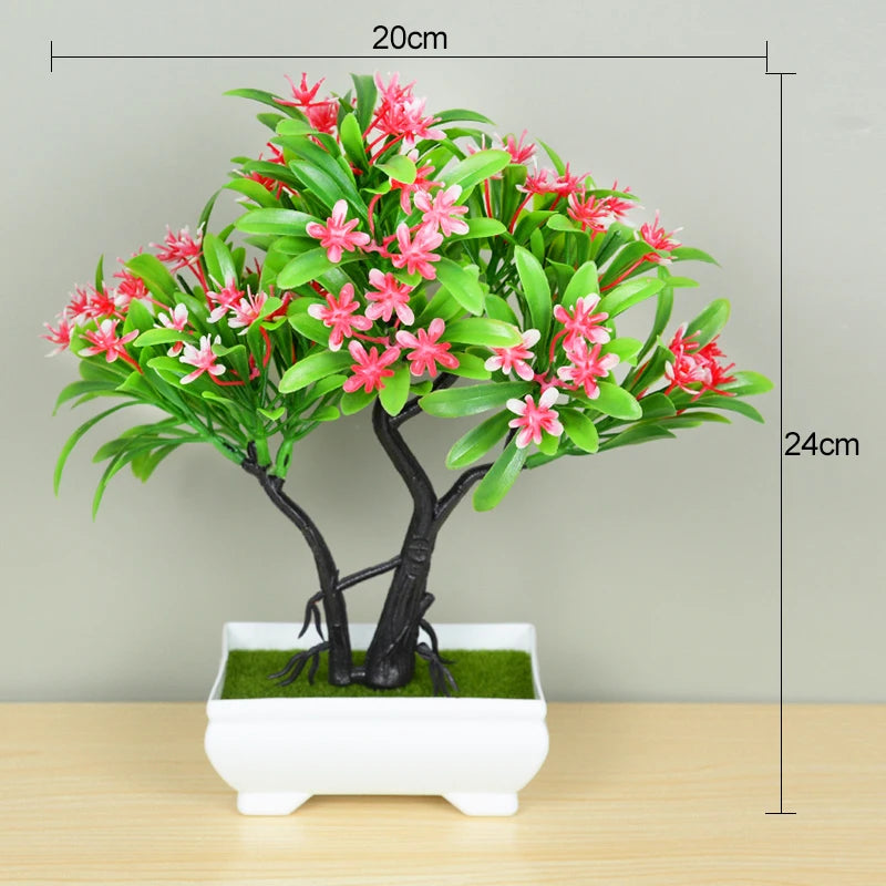 Artificial Bonsai Plant – Small Potted Fake Tree for Home, Table, Hotel, and Garden Decoration