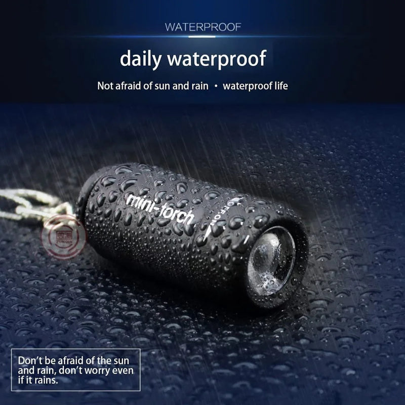 Mini Pocket Flashlight USB Charging Keychain LED Waterproof Flashlight for Hiking & Camping