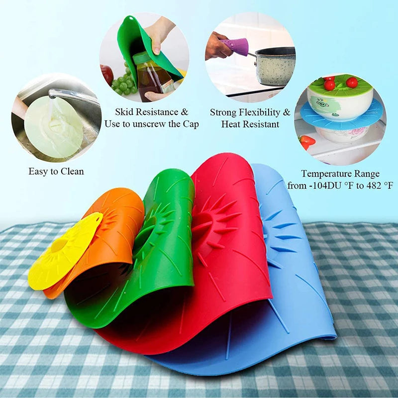 5pcs Silicone Food Covers | Universal Reusable Microwave Bowl Lids