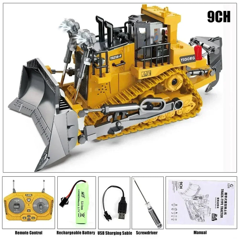 REMOTE CONTROL ENGINEERING VEHICLE – RC EXCAVATOR, BULLDOZER, DUMP TRUCK TOY FOR KIDS, 2.4G CRAWLER TRUCK