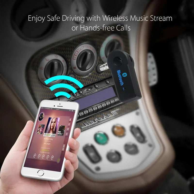 Bluetooth 5.0 AUX Receiver – 3.5mm Wireless Audio Adapter for Car, Speakers, and Amplifiers with Mic