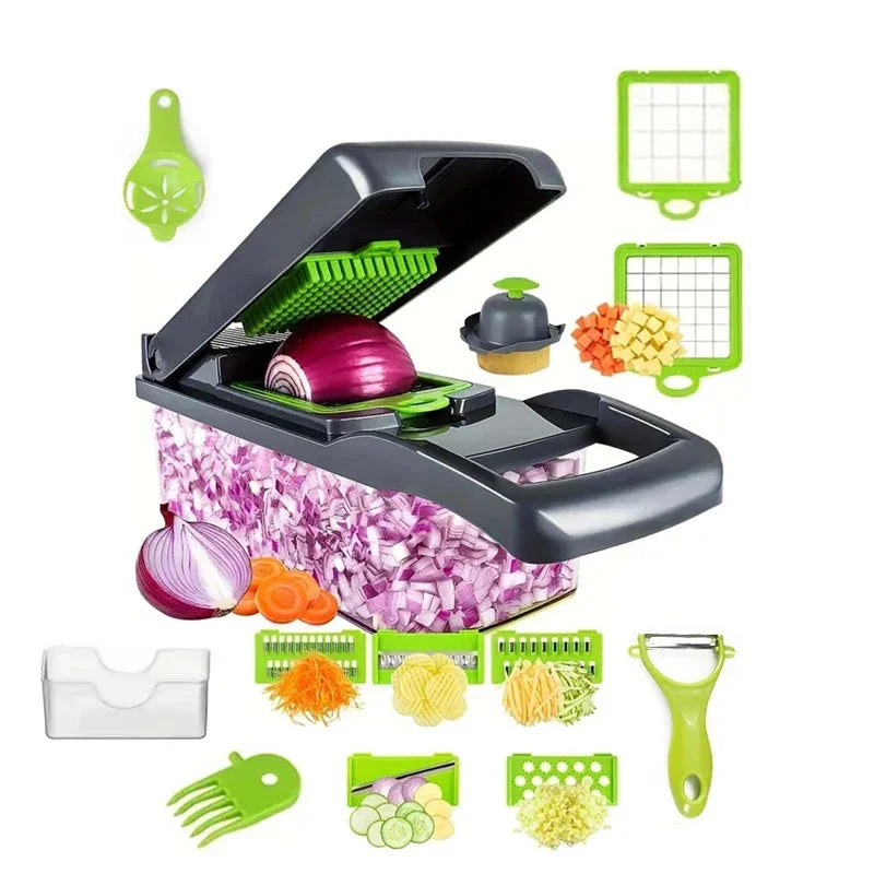 14/16-in-1 Multifunctional Vegetable Chopper | Onion Slicer, Dicer, and Grater