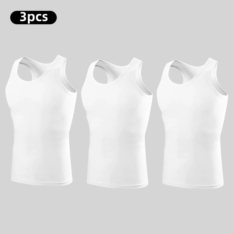 Men's Pure Cotton Sleeveless Vest | Fitness Training Tank Top for Casual Wear – All Seasons