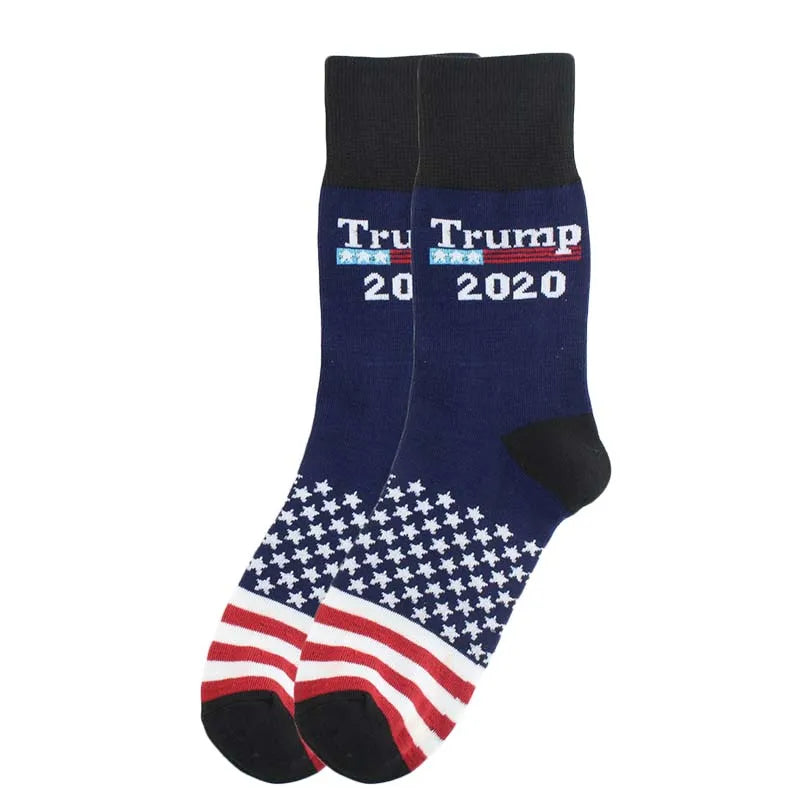 2024 Donald Trump Funny Socks – Spoof Character Crew Socks with 3D Fake Hair for Men & Women