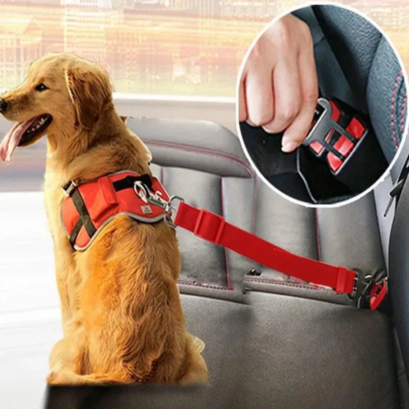 Adjustable Pet Car Seat Belt for Dogs & Cats, Safety Harness Lead Clip for Vehicle Travel