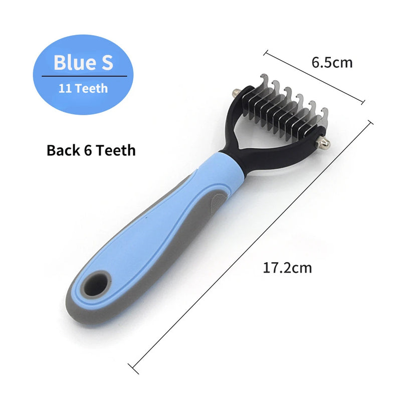 Professional Pet Deshedding Brush | Knot Cutter & Hair Remover Comb for Dogs & Cats Grooming