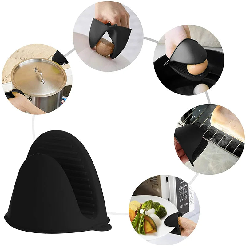 2PCS Silicone Oven Mitts | Heat Resistant Non-Slip Anti-Scald Pot Holders for Cooking & Baking