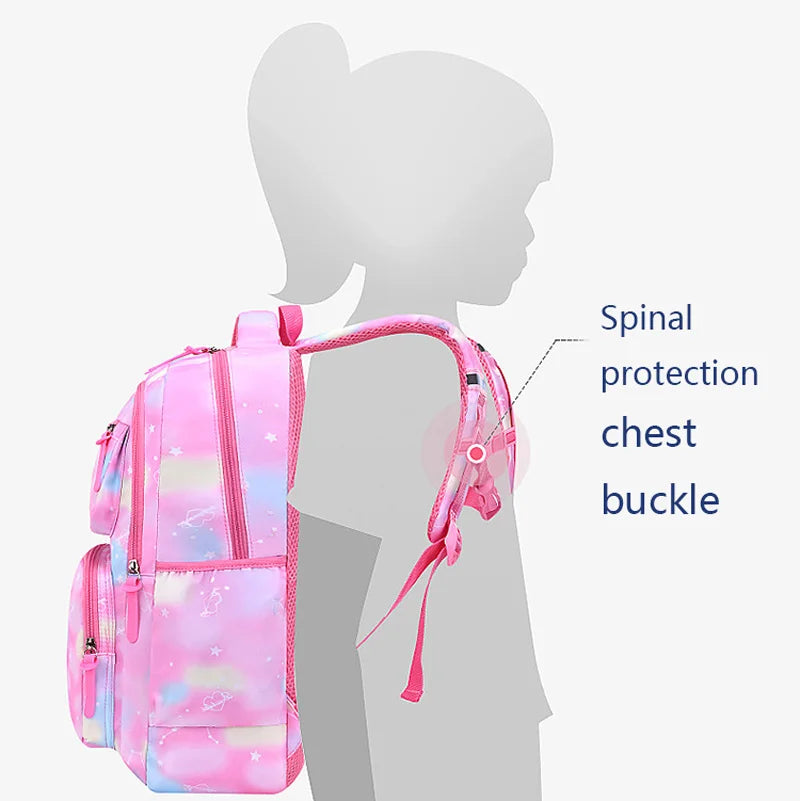 Cute Pink Girls Backpack for School – Waterproof Kawaii Child Schoolbag for Primary & Teenagers