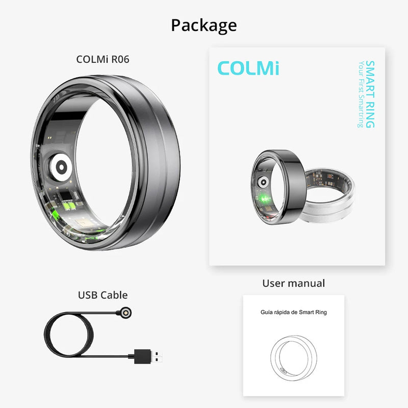 COLMI R06 Smart Ring for Men & Women, Heart Rate & Blood Oxygen Monitor, IP68 Waterproof