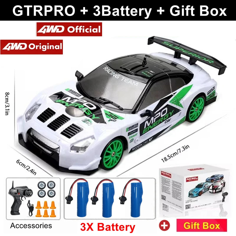 4WD RC DRIFT CAR – HIGH-SPEED REMOTE CONTROL GTRPRO AE86PRO 4X4 RACING VEHICLE FOR KIDS & ADULTS