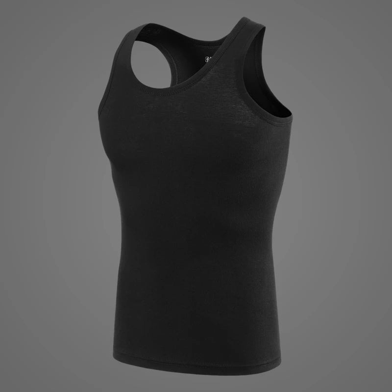 Men's Pure Cotton Sleeveless Vest | Fitness Training Tank Top for Casual Wear – All Seasons