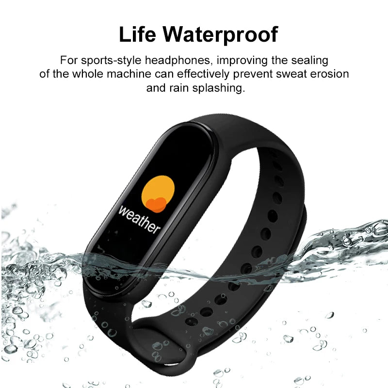 M6 Smart Watch Heart Rate & BP Monitor, Waterproof Sports Band for Men & Women, Fitness Tracker