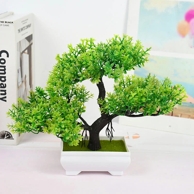 Artificial Bonsai Plant – Small Potted Fake Tree for Home, Table, Hotel, and Garden Decoration