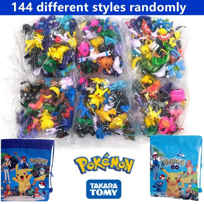 144 Style Pokémon Figures – Pikachu Anime Action Models for Kids & Collectors