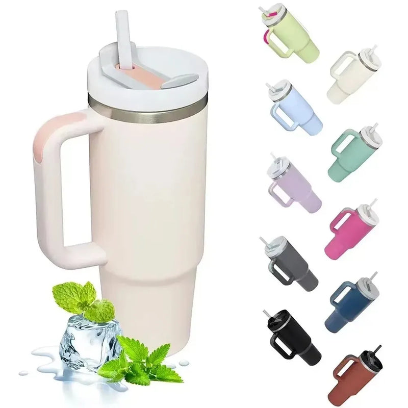 1200ML 304 Stainless Steel Insulated Water Bottle with Handle and Straw – Thermal Vacuum Flask