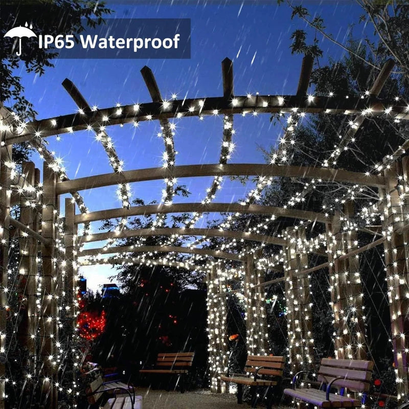 Solar Powered Outdoor Fairy Lights, IP65 Waterproof with 8 Lighting Modes for Entertaining